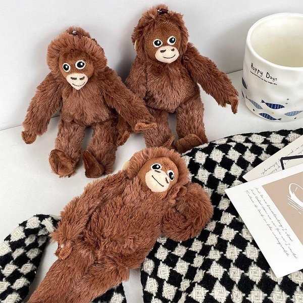 Lindo Colgante De Monito Peluche MuñEco Gorila De Brazos Largos Colgante Para Bolso Llavero 6 Inch-image