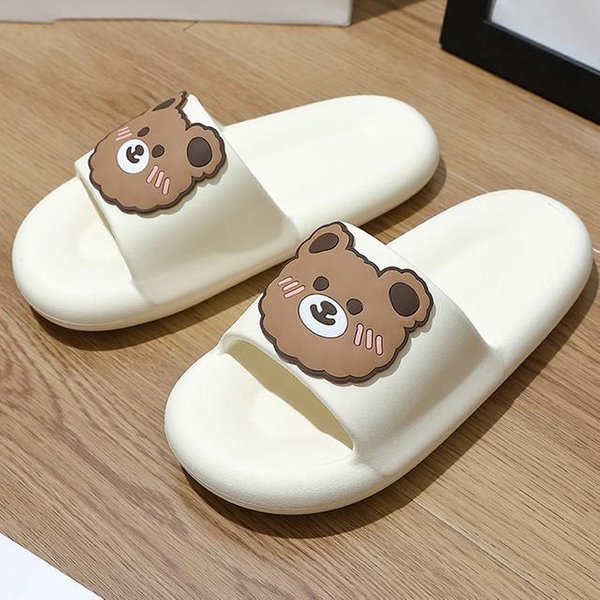 Zapatillas De Casa De Plataforma De Dibujos Animados Lucyever Para Mujer Verano Suela Suave Zapatillas Nube Mujer Antideslizantes Eva Zapatos De Pareja Chanclas Femeninas 44-45 Beige-image