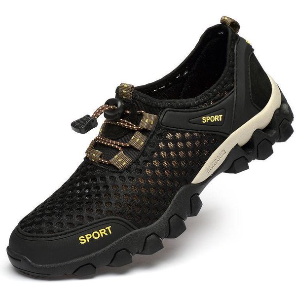 Zapatos De Hombre Zapatos De Malla Nuevos Verano Transpirables Zapatos Deportivos Y De Ocio Para Hombre Zapatos De Moda Zapatos De Senderismo De Malla 44 Black-image