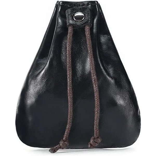 Monedero Para Hombre De Cuero Genuino, Monedero Para Cambio, Tarjetero Para Hombre, Bolsa De Almacenamiento Mini Informal, Carteras Unisex, Monedero Mini Café-image