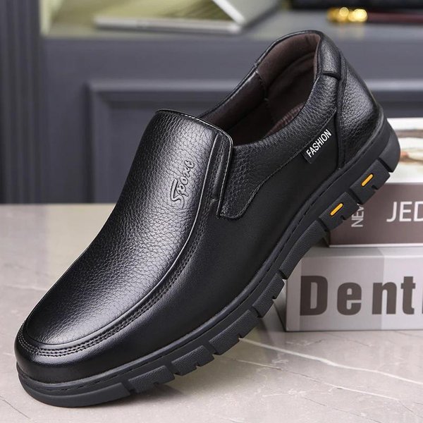 Zapatos Casuales De Cuero De Alta Calidad Para Hombre Lujo Italiano Mocasines Para Hombre Transpirables Formales Zapatos De Vestir Para Hombre Slip-On Zapatos Para Conducir 38 Black-image