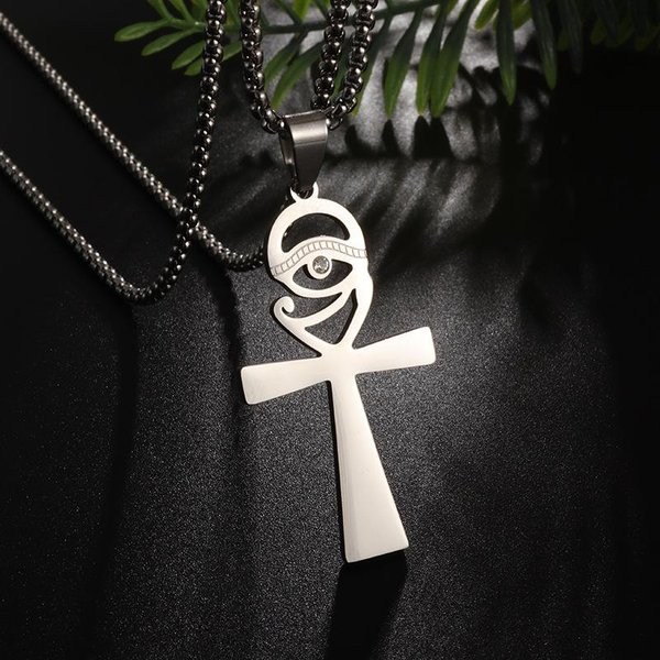 Naszyjnik Z Zawieszką Ze Stali Nierdzewnej W Stylu Retro Oko Horusa MęSka BiżUteria Religijna-image
