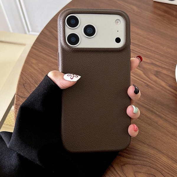 Luksusowe Etui Na Telefon Z Teksturą SkóRy Dla Iphone 17 Pro Max 17 Air 16 Plus 15 14 13 12 11 Pro Max Odporne Na WstrząSy MięKkie Pokrowiec Z TPU Iphone17-image