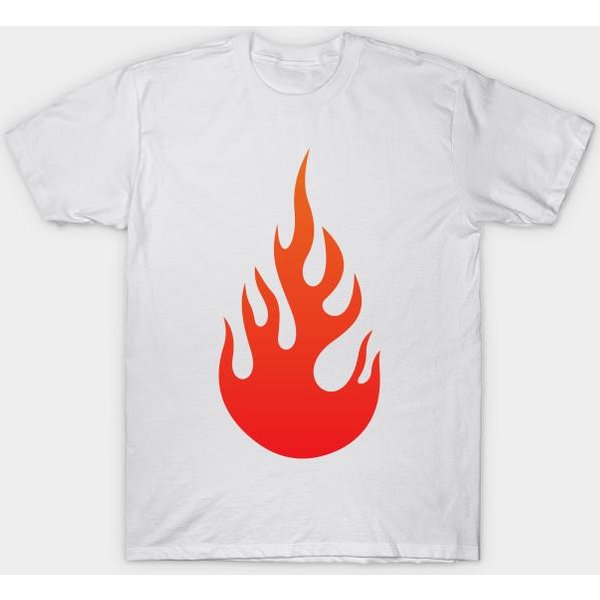 Camiseta Mujer Fuego Estampado Harajuku Kawaii Camiseta Verano Manga Corta Camiseta Mujer Top 4XL Blanco-image