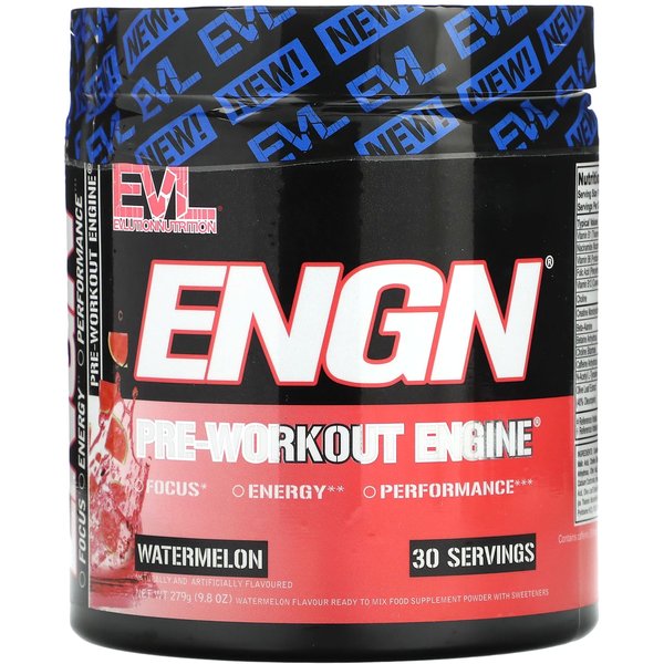 EVLution Nutrition, Engn, Suplemento Pre-Entrenamiento, Sabor SandíA, 9.8 Oz (279 G)-image