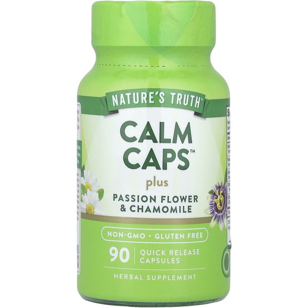 Nature's Truth, Calm Caps™ MáS Pasiflora Y Manzanilla, 90 CáPsulas De LiberacióN RáPida-image