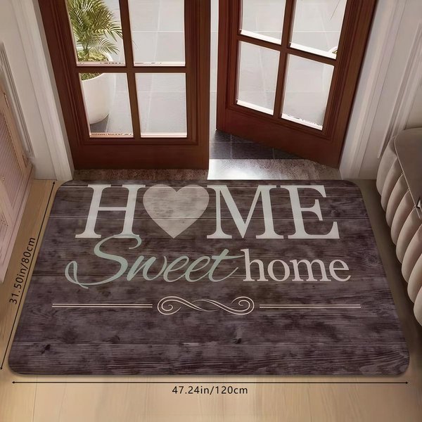 AmerykańSki Country SłOje Drewna Home Sweet Home AntypośLizgowa Mata PodłOgowa ChłOnna Dekoracyjny Dywanik Do Przedpokoju ŁAzienki Kuchni 40X60Cm-image