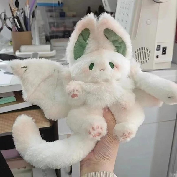 Pluszowa Zabawka Nietoperz Manta Kawaii Zwierzę Kreatywna Pluszowa Maskotka Wypchana Poduszka MięKka Zabawka Dla Dzieci Dziewczynka Kobieta Prezent 35Cm Gray-image
