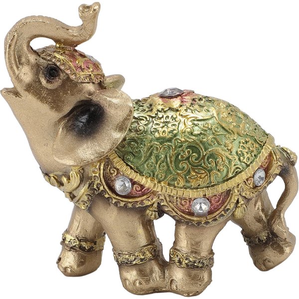 Statua SłOnia Bogactwo SzczęśLiwy Feng Shui Figurka SłOnia Dekoracja Domu Prezent Na ParapetóWkę TV S Beige-image