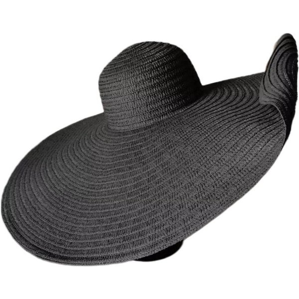 Sombreros De Sol Plegables De Alta Calidad Con Ala Ancha Grande 70Cm De Paja Oversize Sombrero De Playa ProteccióN UV Sombrero De Paja Para Viaje-image
