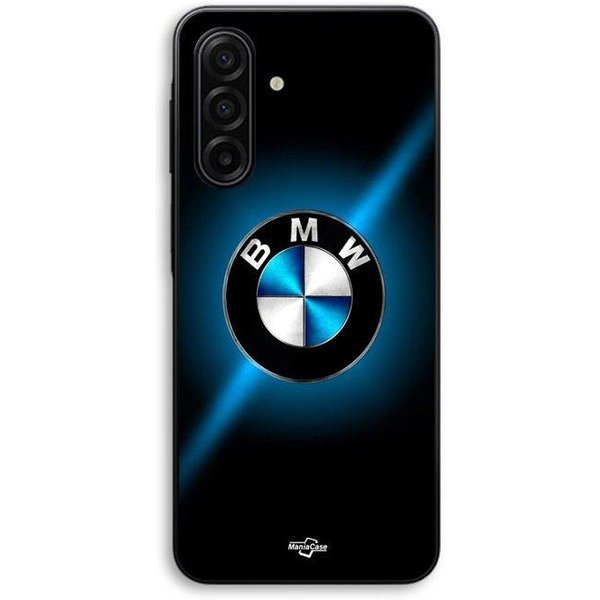 Etui Na Samsunga Galaxy A17 Logo Bmw Czarno-Niebieskie BłYszcząCe Maniacase Czarny-image