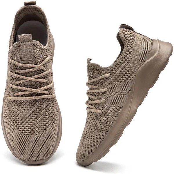 Moda Damyuan MęSkie Buty Do Chodzenia OddychająCe Wygodne Codzienne Buty Sportowe Lekkie Trampki Obuwie TenisóWki Zapatillas Hombre 44 BrąZowy-image