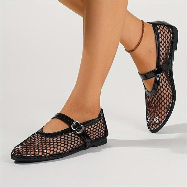 Damskie PłAskie Buty Mary Jane Modne Mokasyny PłAskie Letnie PłYtkie Czarne Czerwone Damskie Buty Baleriny Codzienne Obuwie DużE Rozmiary 38-image