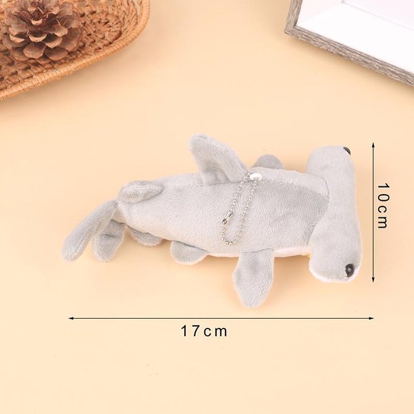 18Cm Urocza Pluszowa Rekin MłOt Ryba Zabawka MięKkie Wypchane ZwierząTko Breloczek Na Prezenty Urodzinowe Lalka Prezent Dla Dzieci White-image