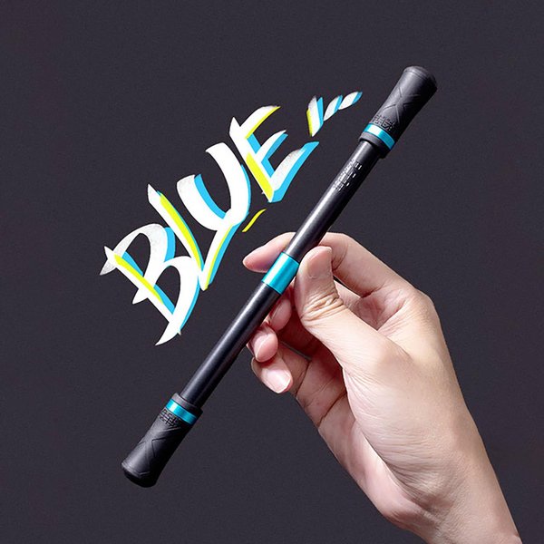 (SU)1PC Nowość Spinning Pen Obrotowy DłUgopis Do Gier Dla Dzieci Prezent Dla StudentóW Zabawka Student Obrotowy DłUgopis OdciążAjąCy One Size Niebieski-image