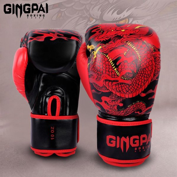 Guantes De Boxeo Dragon 10/12/14Oz Guantes Profesionales Para Adultos Sanda Muay Thai Guantes De Lucha Para Hombres Y Mujeres Entrenamiento Lucha Libre Mma 12Oz-image