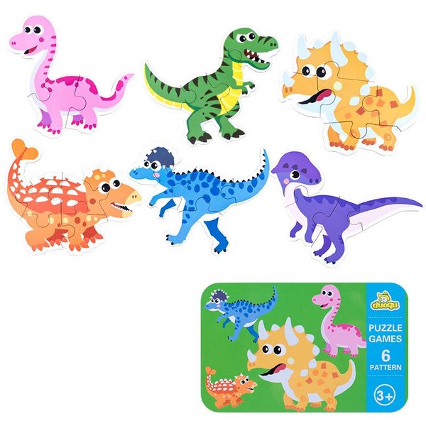 Montessori Puzzle Dla NiemowląT Zabawki Edukacyjne Dla Dzieci W Wieku Od 2 Do 4 Lat Drewniane Puzzle 3D Dla MaluchóW Gry Puzzle Dla Dzieci Zabawki Z ŻElaznym PudełKiem Blue-image