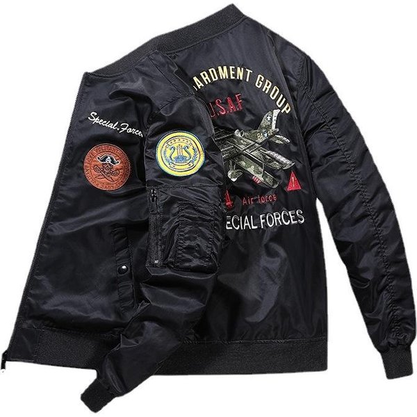 Chaqueta Bomber Para Hombre Chaqueta De BéIsbol Bordada Para Hombre Chaqueta De Talla Grande Para Primavera Y OtoñO M Gray-image