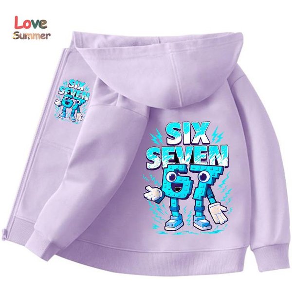 ChłOpcy DziewczęTa Unisex Kurtka 67 Bluza Z Kapturem Zapinana Na Zamek Sześć Siedem WłOski Brainrot Ukraść Brainrot Z Kapturem Codzienna Cienka GóRa Odzież DziecięCa Prezent 100 White-image