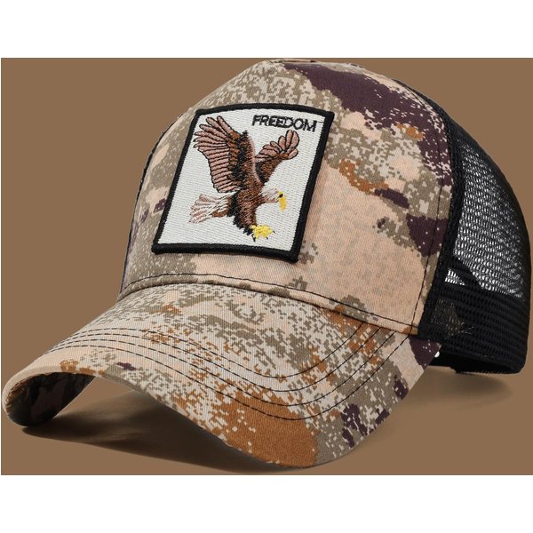 Gorra De Camionero Unisex Con Bordado Y AplicacióN De áGuila - Adecuada Para Uso Diario Casual, Deportes Y ProteccióN Solar-image