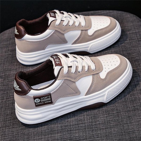 Zapatillas Deportivas Para Mujer Invierno Nuevas Suela Gruesa CombinacióN De Colores Panda VersáTiles Casuales Deportivas Blancas 40 White-image