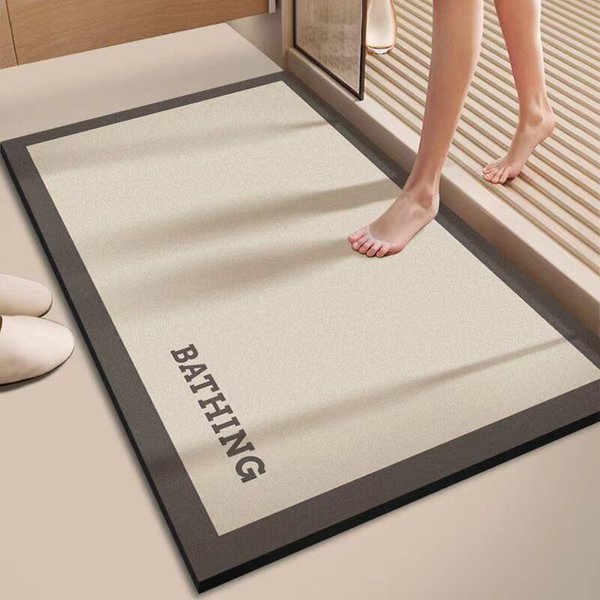 Alfombra De BañO Alfombra De BañO Antideslizante Absorbente Puerta De Inodoro Inodoro Suave Tierra De Diatomeas Alfombra De Secado RáPido Alfombra Alfombra 40 * 60Cm-image