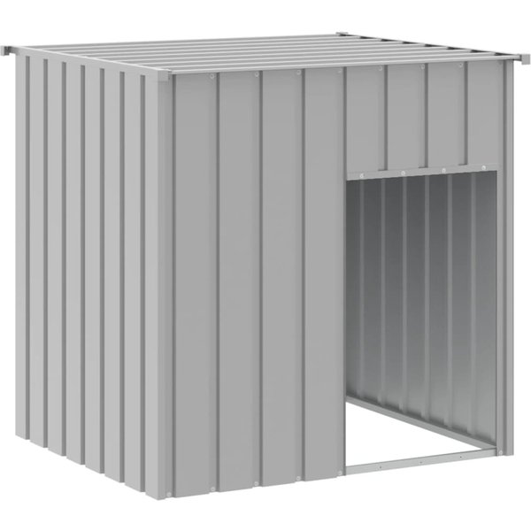 Casa Para Perros Con Techo Gris Claro 110 X 103 X 109 Cm Acero Galvanizado-image