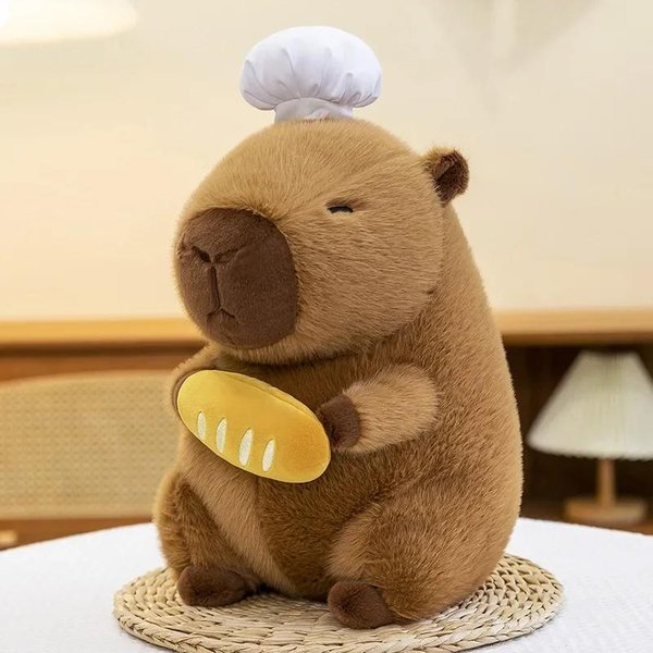 50 Cm Kawaii Czapka Szefa Kapibara DużA Pluszowa Zabawka Lalka Urocza Kapibara MięKkie Wypchane Zwierzę Anime Puszysta Zabawka WystróJ Pokoju Prezent Urodzinowy Dla Dzieci 40Cm-image