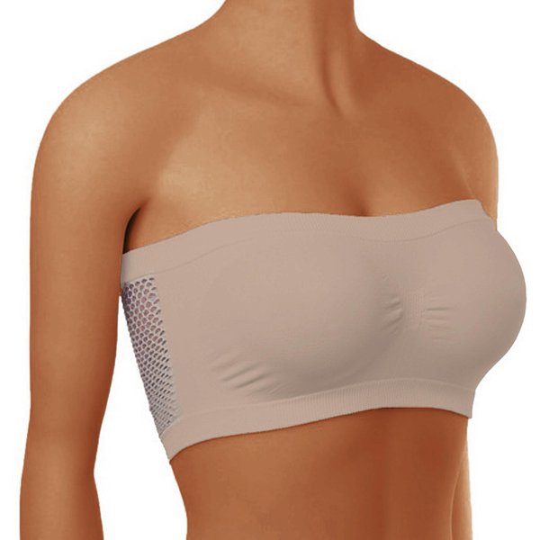 (Guardarropa Masculino)Sujetador EláStico Sin Tirantes, Sujetador Sin Tirantes De Verano A La Moda, Adecuado Para Blusas De Un Solo Hombro S Beige-image