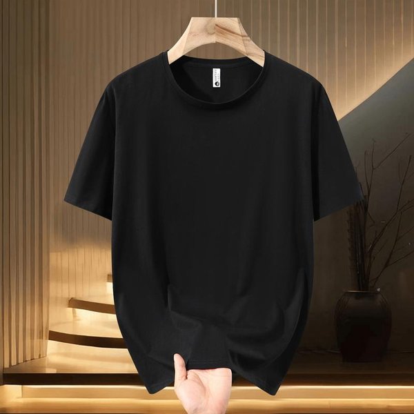 Talla Grande 5XL-13XL Camiseta Oversize Para Hombre Tops De Verano Moda Color SóLido Manga Corta Camiseta Ropa De Verano Para Hombre 6Xl(95Kg-110Kg) Brown-image