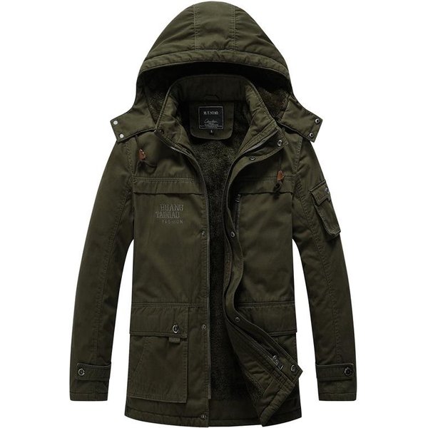 Chaquetas Nuevas De Invierno Para Hombre, Chaquetas Lavadas, MáS Terciopelo Para Mantener El Calor Y A Prueba De FríO, Abrigos De AlgodóN Para Hombre 5XL-image
