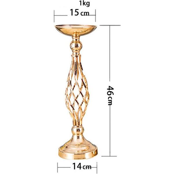 DecoracióN Portavelas De Mesa: JarróN De Arte De Hierro Dorado, Candelabro Camino Retorcido Para Flores De Boda, Accesorios De Boda 1Pcs-image