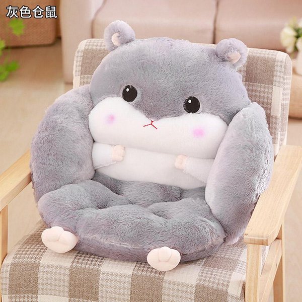 CojíN De HáMster CojíN Para Silla De Oficina Con Respaldo CojíN Para Sofá Almohada DecoracióN Para El Hogar Tatami CojíN Lindo Soporte Lumbar Regalo Para NiñOs White-image