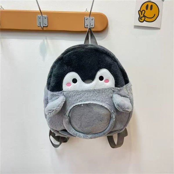 Mochila GóTica De Dibujos Animados De PingüInos Harajuku, Linda Mochila Jk Para Chica, Bolso De MuñEca, Bolso De Dolor, Figura De AccióN De Peluche, Mini Mochila Escolar PequeñA Black-image