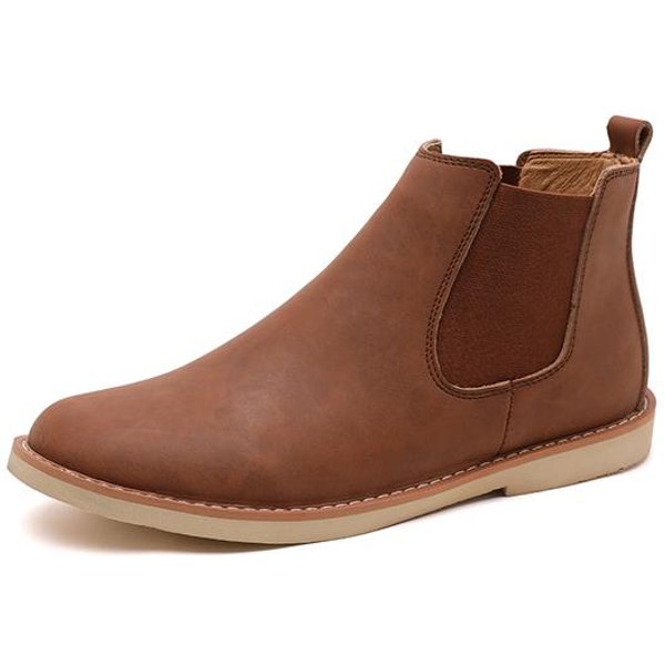 Botas Chelsea De Moda Para Hombre, Zapatos Casuales De Alta Calidad, Zapatos Vintage Para Hombre, Botas Vaqueras CóModas, Zapatos Sin Cordones Para Hombre, Botas De Invierno 38 MarróN-image