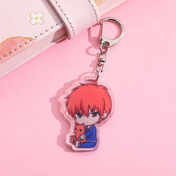 1/9 Szt. Figurki Anime Koszyk Na Owoce Akrylowy Breloczek Uroczy Wisiorek Do Plecaka Zabawne Zawieszki Do Toreb Akcesoria Dekoracja ŚWiąTeczne Prezenty 5Cm Pink-image
