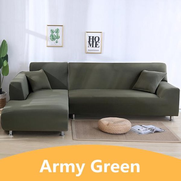 Funda De Sofá EláStica De Color SóLido Para Sala De Estar, Funda De Sofá De Spandex Todo Incluido, Funda Deslizante Para Muebles Modulares De 1 2 3 4 Plazas Para El Hogar 1Pc 4-Seat 235-300Cm-image