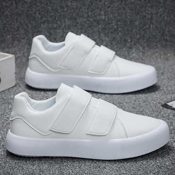OtoñO 2025 Nuevo Velcro Zapatillas De Skate Para Hombre Moda Zapatos Casuales Zapatos De Hombre VersióN Coreana De Zapatos Blancos Zapatos Deportivos De Moda 45 Black-image