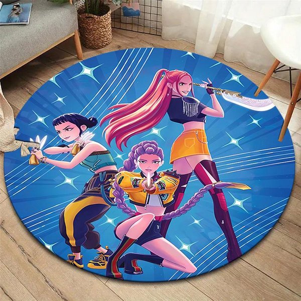 Kpopdemonhunters OkrąGłY Dywanik, Dywan Do Salonu Sypialni Sofy Pokoju Zabaw WystróJ, Mata PodłOgowa AntypośLizgowa 120Cmx120Cm-image