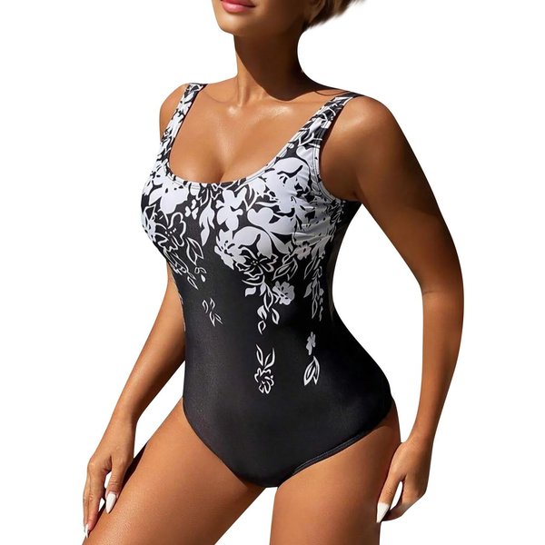 Traje De BañO De Una Pieza De Talla Grande De Europa Y Estados Unidos Traje De BañO De Una Pieza Estampado Para Mujer Traje De BañO Bikini Xxxxl-image