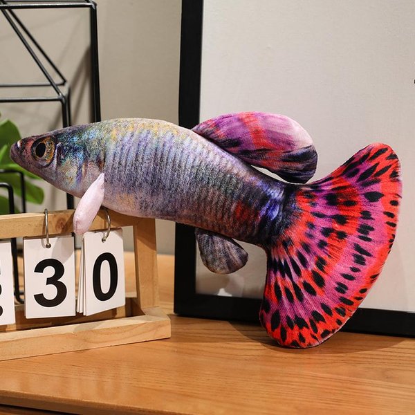 Juguetes De Peluche De Guppy Simulados De 40/60 Cm MuñEco De Pez Relleno Vivo Hermoso Guppy CojíN Suave Para Sofá DecoracióN Del Hogar 40Cm-image
