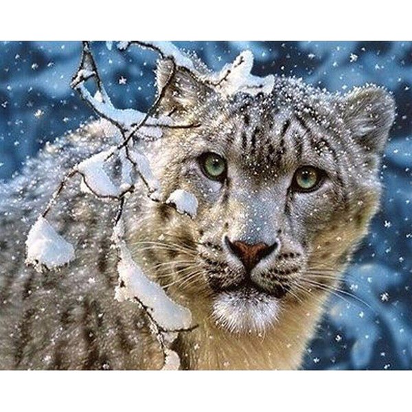 Pintura De Diamantes Hecho A Mano Leopardo Taladro Completo 5D DIY Bordado De Diamantes 20X30CM-image