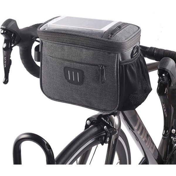 Bolsa Para Bicicleta Impermeable Bolsa Para Manillar De Bicicleta Cesta Para Patinete Bicicleta Bolsa Frontal Para Bicicleta Bolsa Para Ciclismo Para Bicicletas De MontañA MTB Carretera Gris-image