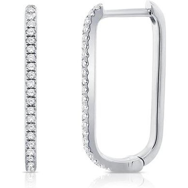 Plata De Ley 925 100% AutéNtica Pendientes De Circonita En Forma De U Para Mujer, Pendientes Piercing, Pendientes De JoyeríA White-image