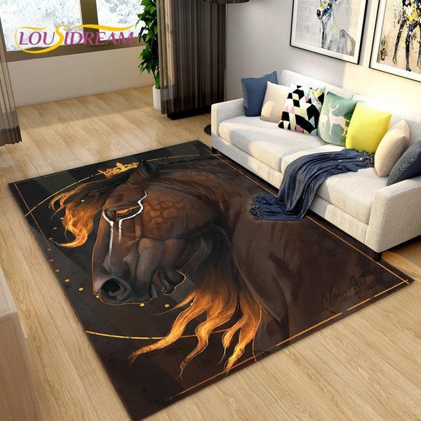 3D Lekki Luksusowy Nowoczesny Dywan Do SkłAdania Koni DużY, Dywanik Dywanowy Do Salonu Sypialnia Sofa, Kuchnia Wycieraczka łAzienkowa AntypośLizgowa Mata PodłOgowa 40X60Cm-image