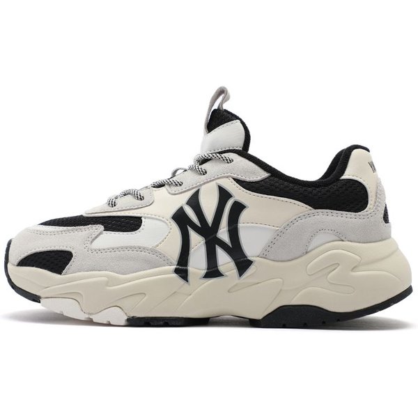 MLB Big Ball Chunky Cuero SintéTico Suela Gruesa Amortiguadora Aumenta La Altura CañA Baja Zapatillas De Papá Unisex Zapatilla Deportiva Negra 3ASHC3S1N-50BKS 36.5 Gray-image