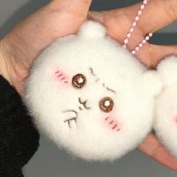 Llavero Kawaii Chiikawa Con Bonito Dibujo Animado De Hachiware Anime Usagi, MuñEco De Peluche, Mochila Colgante, Regalos Creativos Para Parejas Y NiñAs White-image