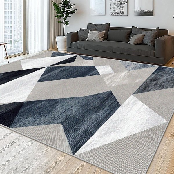 Geometryczny Nordycki Dywan Dekoracja Domu Salon Izable Nowoczesny Dywan Sypialnia PokóJ Dzienny AntypośLizgowa SkłAdana Mata PodłOgowa Zmywalna 60X90Cm Door Mat-image