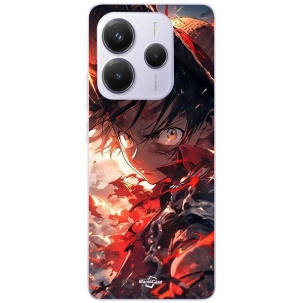 Coque Xiaomi Redmi Note 14 5G One Piece Luffy éNervé Art Manga Anime Copie Maniacase-image