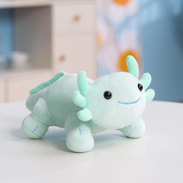 Axolotl MięKkie Pluszowe Zabawki Kawaii Axolotl Pluszowa Poduszka Pluszowe ZwierząTka Axolotl BożE Narodzenie Prezenty WystróJ Domu Dla Dziewczynek Prezenty 23Cm Zielony-image